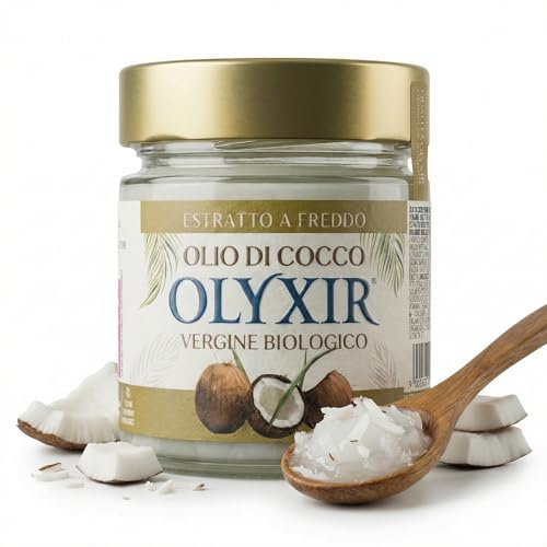 OLYXIR - Kokosöl Bio für Kosmetik Nativ Kaltgepresst | 200 ml | Natürliches Makeup-Entferner | Naturkosmetik Feuchtigkeitsspendend | Kokosöl Haut, Körper & Haare | Organic Coconut Oil for Skin & Hair