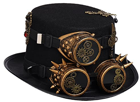 COSDREAMER Steampunk Top Hüte Goggle Gear Hut für Damen und Herren