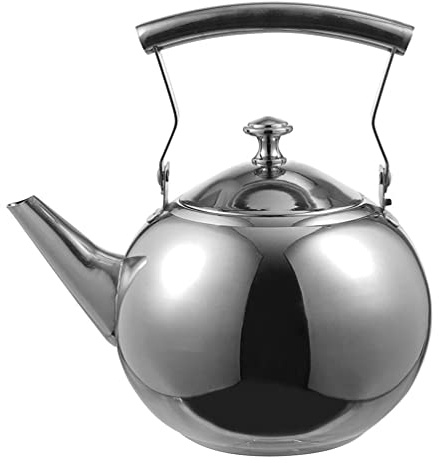 Hervidor de té de Acero Inoxidable de 2 L con infusor, Tetera, Calentador de Agua, Recipiente de Calentamiento hirviendo para casa, Oficina, casa de té (Plata)
