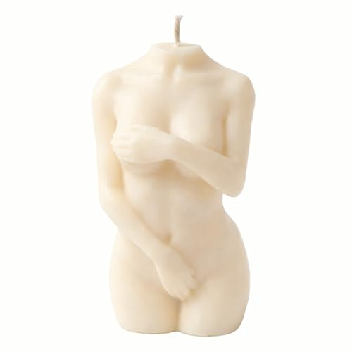 Body Candle – Skulptur Kerze aus Sojawachs – Körperform als Deko & Geschenk, vegan, handmade (Artemis creme)