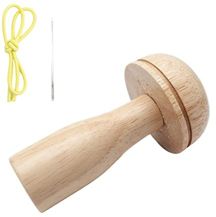 Abonda Darning Mushroom, Patch Sewing Kit, Wooden Darning Tool Compact Lightweight Sewing Kits with Ten Threads for Darning Socks, Sweaters, Pants, Hats, Scarves