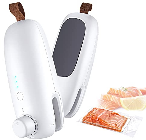 Mini Folienschweißgerät, 2 in 1 Mini Bag Sealer, USB wiederaufladbar Tütenverschweißer, Hand-Folienschweißgerät Tüten Schneiden und Verschließen Heißsiegelmaschine Handlicher Tüten Verschweißer