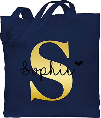 Geschenk mit Namen personalisiert by Shirtracer - Baumwolltasche - Namens Geschenk I Anfangsbuchstabe personalisiert I Initialen mit Name