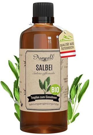 NEU! Auwald Salbei Tropfen BIO – Hochwertiger Auszug, Extrakt, Essenz & Tinktur – 100% BIO Landwirtschaft, Frei von künstlichen Zusätzen und Farbstoffen, Hergestellt in Österreich – 100ml
