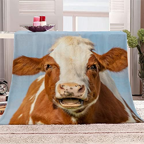 okoikfc Kuscheldecke Flauschig 220x240 cm 3D Bauernhofkuh Decke Fleecedecke - Wohndecke, Sofadecke XXL, Decke Couch Blanket, Kuscheldecke Große, Sofa überwurfdecke