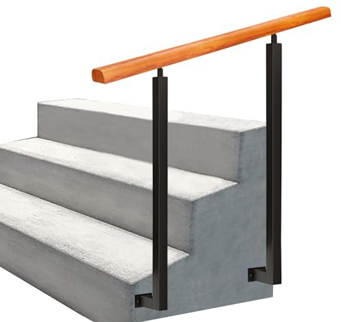 Geländer für Außentreppen, Handläufe für Außentreppen, Geländer für 1 bis 3 Stufen, schmiedeeisernes Treppengeländer aus Metall, Handläufe für Außentreppen ( Farbe : Height 95cm , Size : 80cm/32inch )