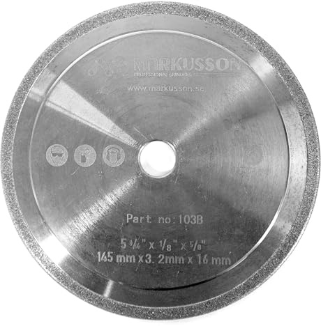 Yerd Hochwertige Markusson 3,2mm CBN Schleifscheibe für Kettenschärfgerät Robo Jolly RJ12, 145 x 3,2 x 16 mm (5 3/4 x 1/8 x 5/8)