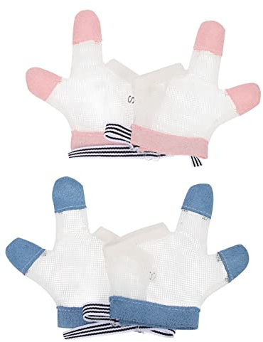 ibasenice 4 Pares De Guantes Para Morder Anillos Herramienta De Manoplas Para Niños Protector De Dedos Para Bebés Protector De Dedos Para Bebés Guante Para Detener La Succión De Los
