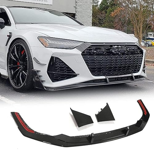 Frontal Alerón Spoiler Labio para Audi RS7 C8 Sportback 4-Door 2020-2023,Parachoques Delantero Labio Divisor Difusor Kit Carrocería