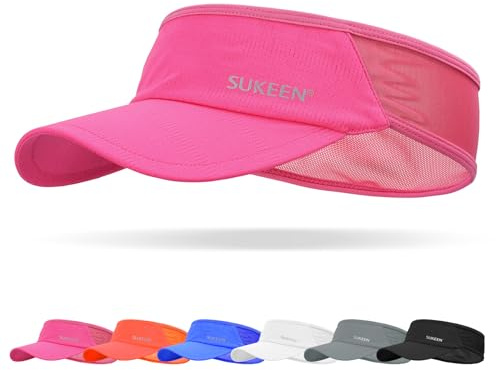 Sukeen Schnelltrocknende Sonnenblende-Mütze, UPF 50+ UV-Sonnenschutz-Sonnenblende für Damen und Herren, Laufmütze, Golfmütze, kühles elastisches Visier, Sport-Schirmmütze für Tennis, Radfahren