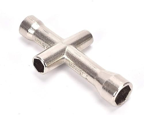 Chiave inglese regolabile, chiave multifunzionale, chiave a manica incrociata for auto M2 M2.5 M3 M4 dado a vite strumento di manutenzione manica chiave a croce esagonale comunemente (Color : Silver)