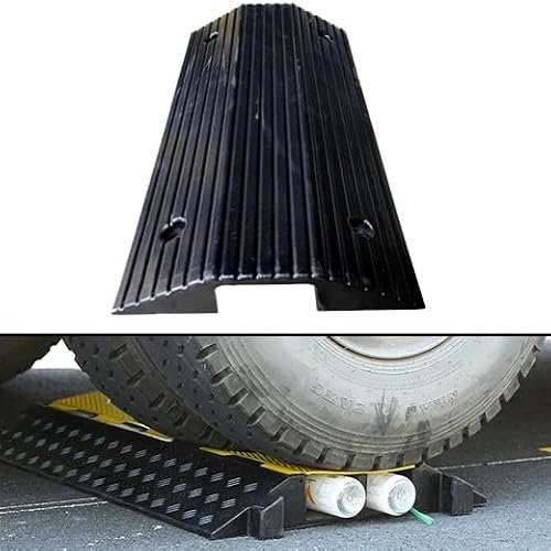 ILOOXI Rampe De Seuil De Pont, Rampe D’accè en Caoutchouc Rampe De Transition De 8cm 10cm Rampe pour Fauteuil Roulant Rampe Robuste Antidérapante pour Portes D'entrée(3 Rise/40x40x8cm)