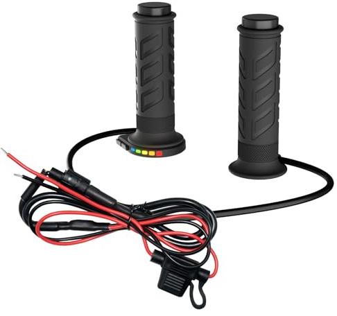 Heated Grips, ATV Heated Hand Grips, 5-Level Heating Adjustment & 20% Energy Saving, Universal 12v 7/8 Handlebar Heater for 22mm ATV 4 Wheeler