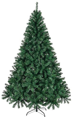 LALAHO Künstlicher Weihnachtsbaum 180 cm Grün - Weihnachtsbaum mit Metallständer, Naturgetreu, dichte Zweige, flammhemmendes PVC, Geeignet für Wohnungen, Büros, Geschäfte und Hotels