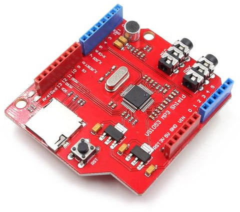 VS1053 VS1053B - Scheda di sviluppo per lettore MP3 audio stereo con slot per schede TF, interfaccia SPI, uscita cuffie e microfono, compatibile con UNO/MEGA