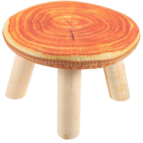 MOBUTOFU Holzhocker Für Jungen Und Mädchen Rund Für Kinder Mini-Stuhl