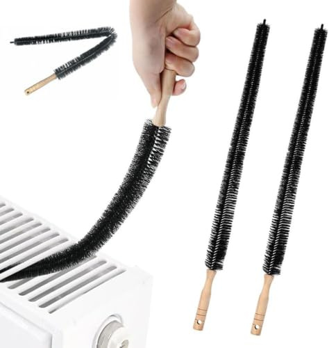 Heizkörperbürste, robust, flexibel, Mehrzweck-Reinigungsbürste, dünn, lang, 75 cm, mit einfachem Griff, für die Reinigung von Heizung, Trockner, Fusseln und Waschmaschine, 2 Stück