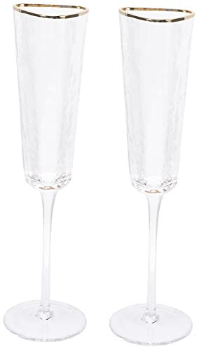 PAMINGONO 2piezas Vasos De Flute De Cristal Transparente Para De Elegantes Para Bodas y Fiestas Copas De Vino Para Celebraciones y Eventos Especiales