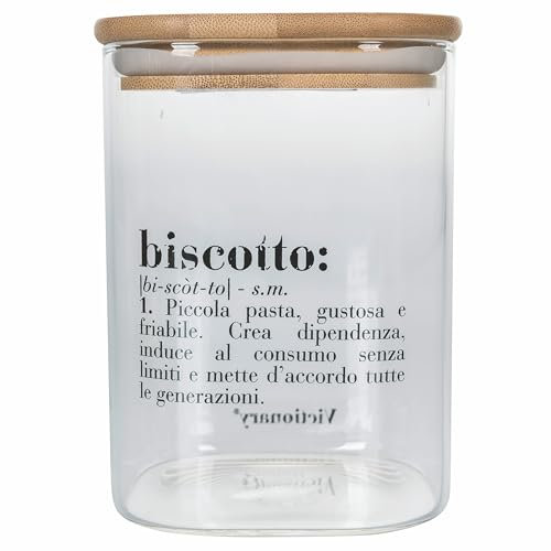 Villa d'Este Home Tivoli Barattolo biscotti 1L in vetro, coperchio in bambù, Victionary
