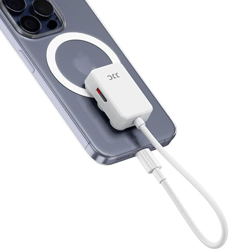 JJC Lector de tarjetas microSD de teléfono para dispositivos USB-C, tabletas de teléfono y más, lector de tarjetas de memoria portátil con base de succión con cable tipo C integrado, ranura para