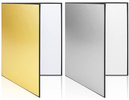 Zwenjuan Réflecteur de Lumière A4 Portable,2 Pcs Réflecteur Pliable Portable 3 en 1 pour Photographie,Panneau Diffuseur de Lumière Pliable en Carton pour Photographie de Produits