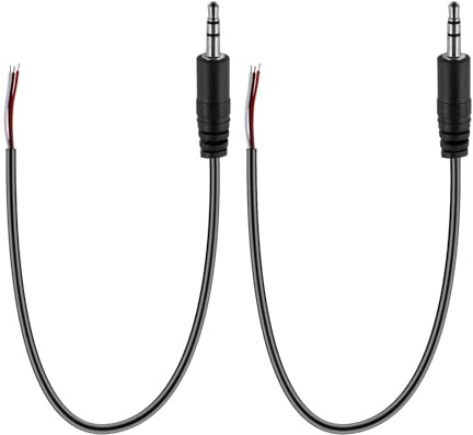 cxxtkcxxlc 2er-Pack Klinkenstecker 3,5, Stecker auf blankes Kabel, offenes Ende, 30 cm, TRS 3-poliger Stereostecker mit 1/8 Zoll Stecker, für Audioreparaturen
