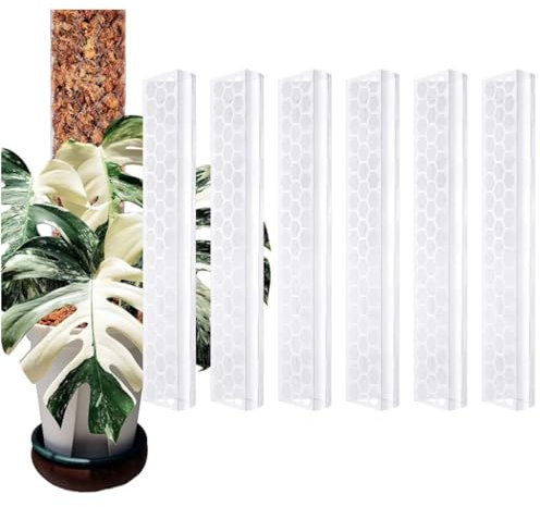 Monstera Moos Pole 17 Zoll Plastikpflanze Kletterunterstützung, Haustier -D -Form -Design, Vertikales Wachstum, Stapelbar für Hohe Pflanzen, mit Wasserretention, Ideal für (4PCS)