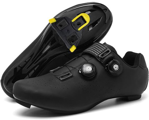 PENXZT Fahrradschuhe Herren MTB Radsportschuhe Kompatibel Mit Peloton Look SPD SPD-SL Delta Lock Pedal Radschuhe Reitschuhe Mountainbike Turnschuh,Schwarz,46 EU