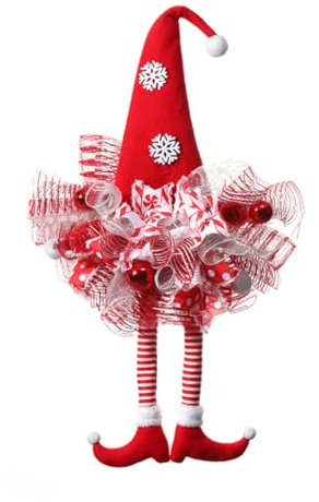 Dekorativer Puppenkranz mit langen Beinen, Weihnachtskranz, Haustür, Wand, Girlanden, Eingangsdekoration, für Feiertage, Neujahrsdekoration