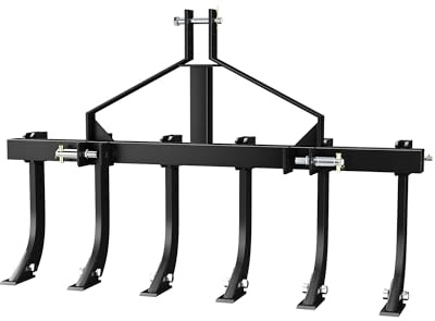Plow Scarifier Implement, Removable Tractor Cultivator with 6 Scarifier Shanks, 48 Inches, 3 Point Tiller for CAT-0 & CAT-1 ATV/UTV