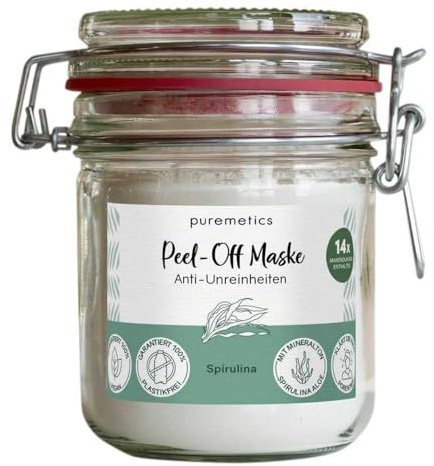 puremetics Peel-Off Maske, Anti-Unreinheiten | Spirulina, 130g