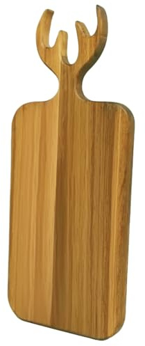 Solid Wood Cutting Board End Grain Decorative Kitchen Countertop Holiday Serving Reindeer Handle Design - Chopping Surface for Fruits Vegetables Meats (1)