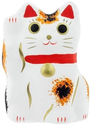Tierra Zen Maneki Neko Calico – Amuleto de la suerte tricolor 5 cm KPM01