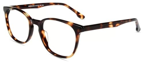 Firmoo Blaulichtfilter Brille ohne Sehstärke für Damen Herren Klassische Schlüssellochbrücke Runde Computerbrille, Blaulicht UV Schutzbrille, Acetat