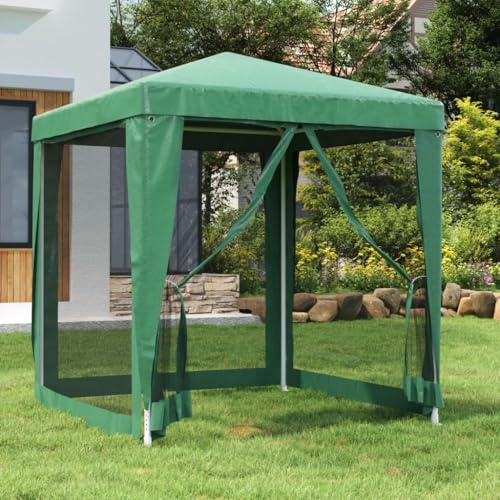 Nqyjm Tonnelle de Jardin Extérieur Tente de Fête avec 4 Parois Latérales en Maille Vert 2x2 m PEHD, Pavillon Chapiteau Tente de Réception pour Mariage, Camping, événements Commerciaux