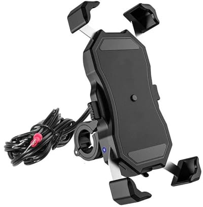 Motorrad Navigator Halterung Motorrad-Handyhalterung Mit QC 3.0 USB Qi Wireless-Ladegerät Smartphone-Halterung Für Motorräder(3.0 and Wireless)