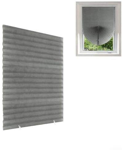 No-Drill Full Blackout Pleated Blind 150x90cm Sun Protection Privacy