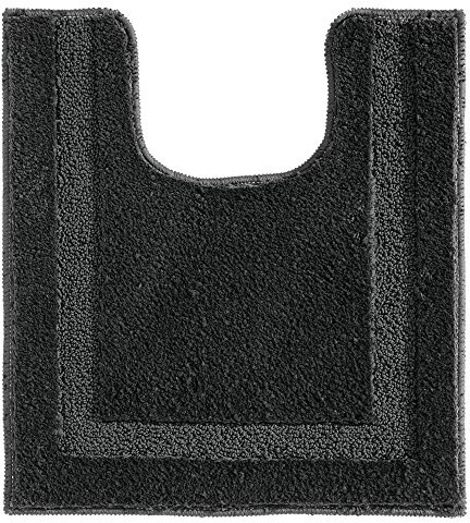 InterDesign Microfiber Polyester Contour Bathroom Rug – Black Spa