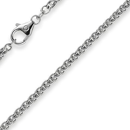3mm Zopfkette Kette Collier aus 750 Gold Weißgold Goldkette 45cm Unisex