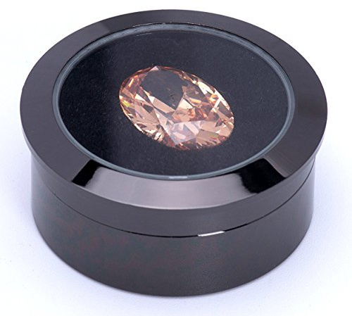 POKOFO Kleine Samt Edelstein Diamant Edelstein Schmuck Lagerung Organizer Fall Metall (Schwarz)