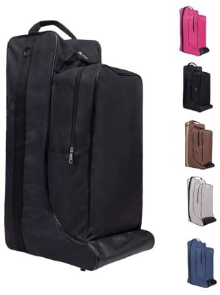 NETPROSHOP Wasserabweisende Stiefel- und Helmtasche ca. 60 x 40 x 22 cm für den Reitsport, Farbe:Schwarz