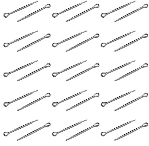 MroMax 150 Stück Splinte 2 mm x 30 mm 304 Edelstahl Federspinte Clip Pins Verschluss für Automobilmechaniker kleine Motorreparatur Silber