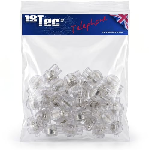 1STec 25 x Genuine BT 2 Wire 8A External Internal Waterproof Gel Filled Crimp Connectors for Joining Solid Core Telephone or Alarm Cable Connecting Block Repairs Splice or Join Phone Wires 25 Pack