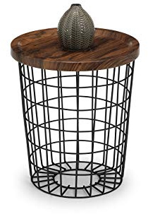 Julian Bowen Table d’appoint de Rangement Smithson, Noyer/Noir