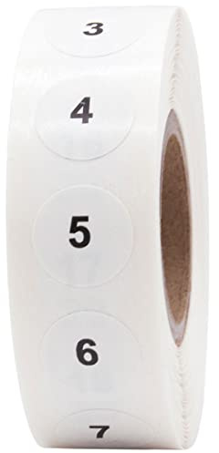 Consecutive Number Stickers 1-1,000 0.50 Inch 1,000 Total Labels