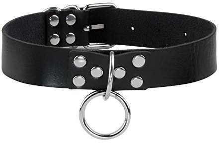 MILAKOO Black Gothic Punk PU Leder Choker Halskette Kragen O-Ring Kragen für Männer Frauen
