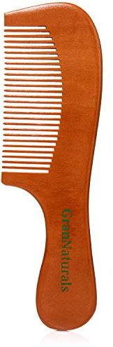 GranNaturals Wooden Comb with Handle - Fine Wood Toothed Styling & Grooming Tools for Men & Women - Detangler for Beards, Mustache - Anti-Static Styler for Long, Straight, Wavy, Curly, Coarse Hair
