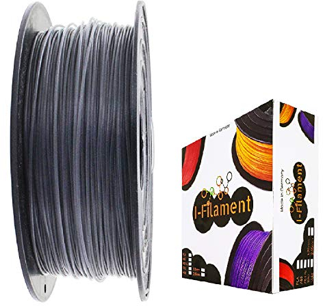 I-Filament 3D-Drucker PET-G 1,75mm 1kg Spule Rolle (Grau Transparent)