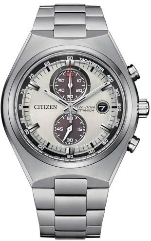 Citizen Super Titanio 7090 Chronograph Watch White Bakgrund CA7090-87A