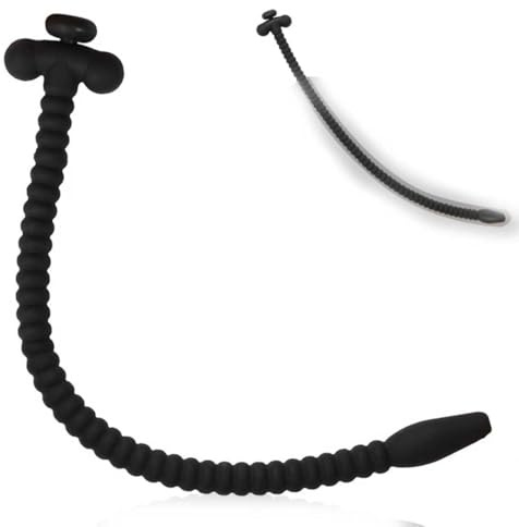 Dilator Harnröhre Hohl Silikon Penis Plug mit Stecker(255mm),3 Größen Faden Katheter Harnröhren Plug Männer Masturbator,SM Sex Spielzeug für Männer Schwuler Prostata Massage ((Ø): 9mm, Schwarz)